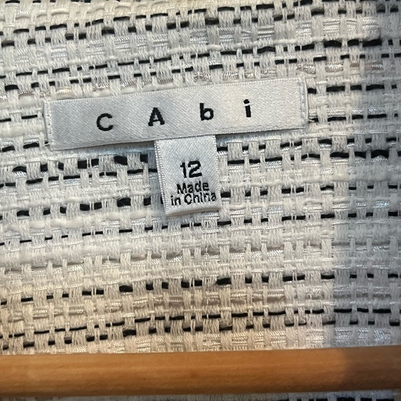 Cabi Womens White Black Static Striped Long Sleeve Suit Jacket Blazer - Picture 3 of 10